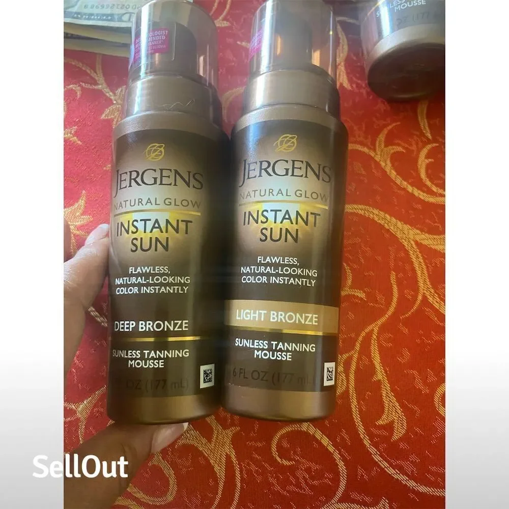 Jergens Natural Glow Instant Sun Tanning Mousse Set of 3 6oz Each